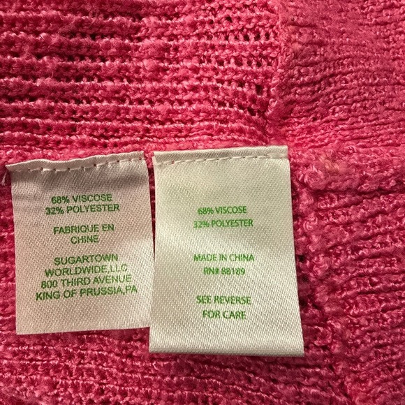 Lilly Pulitzer Pink Open Front Cardigan Large Preppy Coastal Chic Resort Wear - Picture 5 of 9